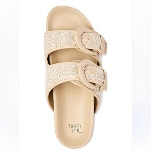 Time and Tru Size 8‎ Tan Double Buckle Sandals